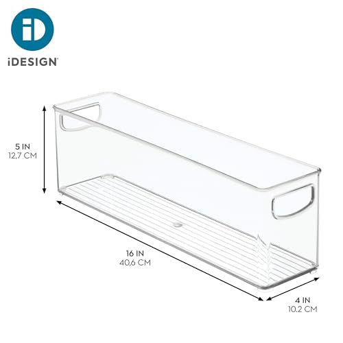 iDesign Clear Stackable Storage Bin 16x4x5 - Versatile Organizer