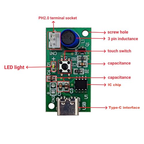 USB Ultrasonic Atomization Circuit Board for DIY Humidifier - 4 Pack