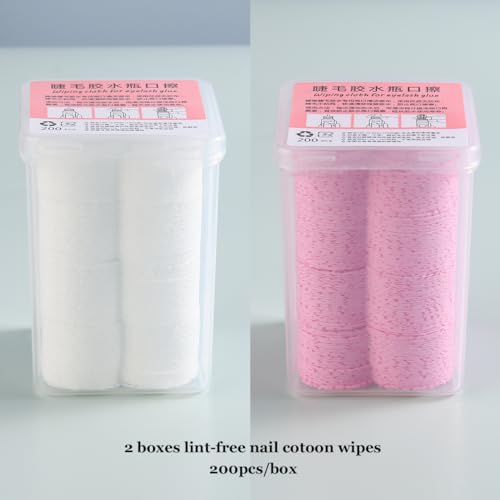 Fcozpjk 400Pcs Lint Free Nail Wipes Heart Shape Polish Remover Pads