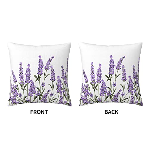 VARUN Purple Lavender Floral Throw Pillow Cover, 18x18 Inch Decorative Case