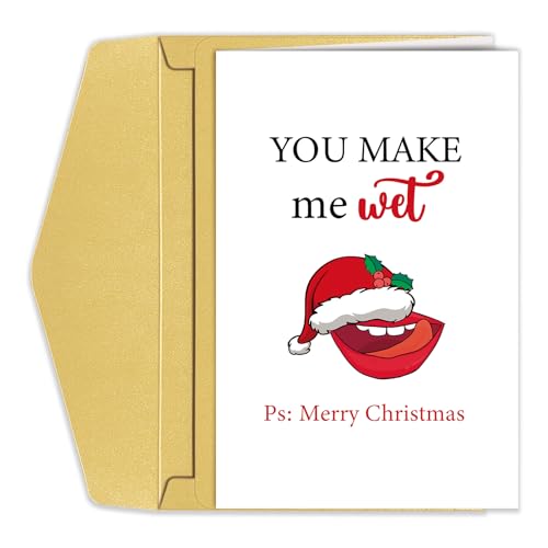 Goroar Naughty Dirty Christmas Card for Husband, Funny Holiday Card