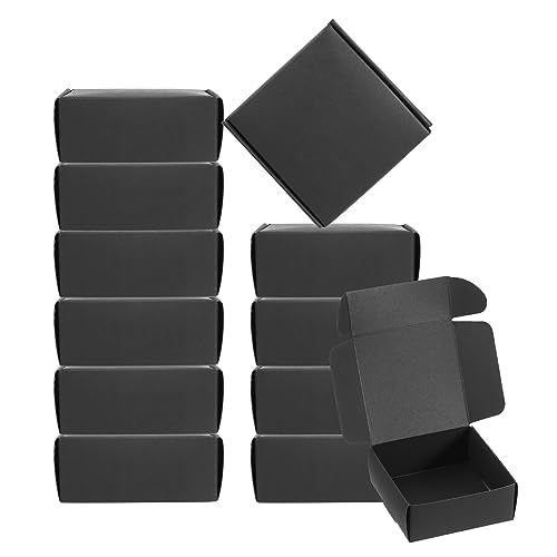 PATIKIL 3x3 Inch Square Paper Soap Boxes - Black Gift Packaging (20 Pack)