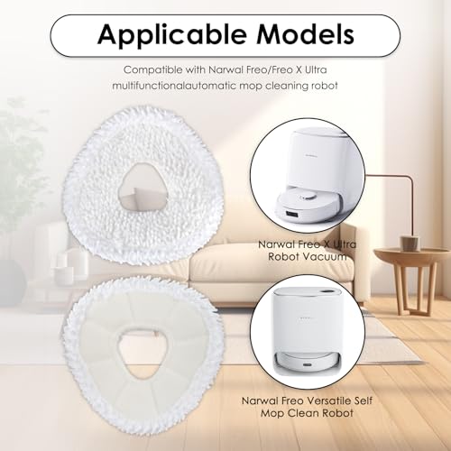 3 Pack Microfiber Mop Pads for Narwal Freo Robot Vacuum Cleaner