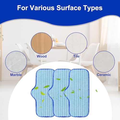 Kaulolado PATS-3 Large Microfiber Replacement Pads for Dupray Neat Steam Cleaner 3-Pack