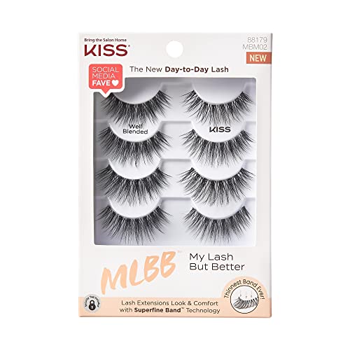 KISS My Lash But Better False Eyelashes - 16mm Natural Volume 4-Pair Pack