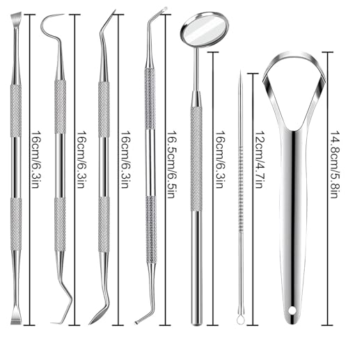 7-Piece Professional Dental Tools Hygiene Kit Stainless Steel Tooth Scraper