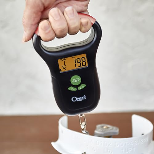 Ozeri LS3 Multifunction Propane Tank Scale and BBQ Gas Gauge, with Luggage and Fish Scale