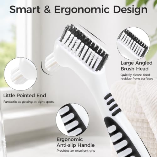 DEEKIVAN Double-Sided Denture Cleaning Brush 2-Pack for Retainers and Aligners
