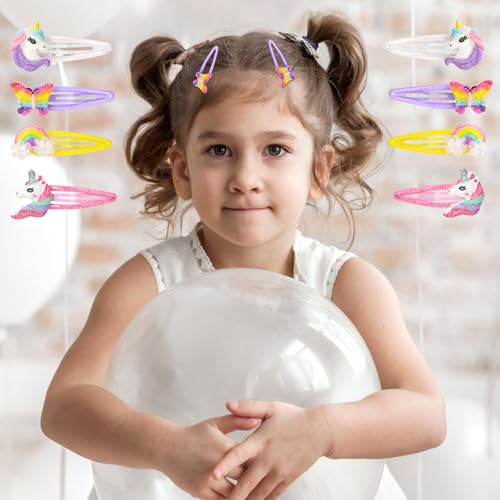 Annilubaby 8Pcs Colorful Butterfly Glitter Hair Clips for Girls