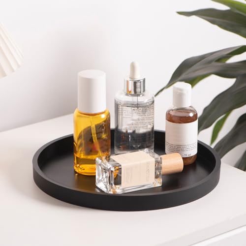 9-Inch Black Silicone Bathroom Tray - Kitchen Counter Organizer