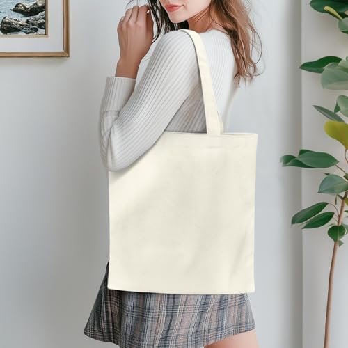 VYXARNA Custom Canvas Tote Bag Personalized Shopping Bag with Photo Logo
