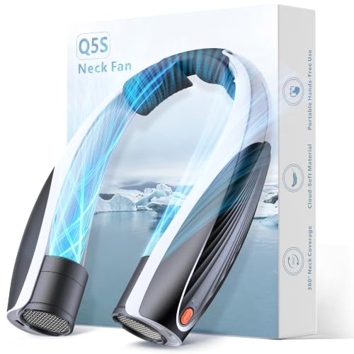 GENVU Rechargeable Neck Fan - 20H Runtime, 6 Speeds, 360° Cooling