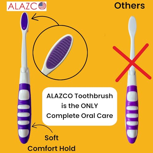 ALAZCO Folding Travel Toothbrush Medium Bristles 4-Pack