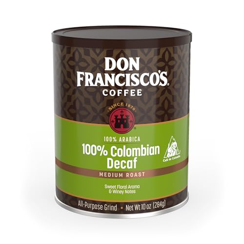 Don Francisco's 100% Colombian Decaf Ground Coffee, Medium Roast, 10 oz Can