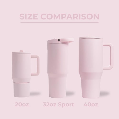 HydroJug Sport - 32oz Stainless Steel Tumbler with Straw | Vacuum Insulated & Leakproof, Pink Sand