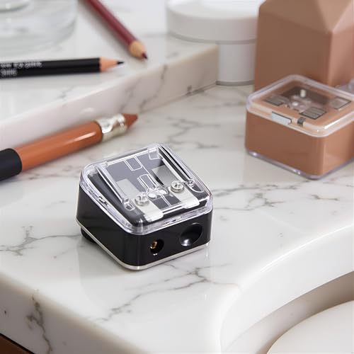 Mozff Dual Hole Makeup Pencil Sharpener 4-Pack for Eyeliner and Brow