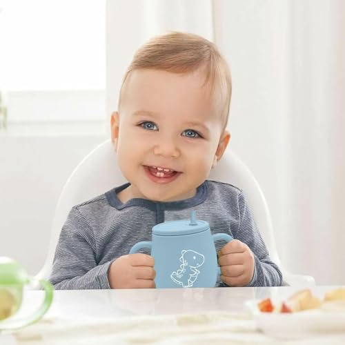 XccMe Dinosaur Silicone Sippy Cup & Snack Container - 9 oz, Blue