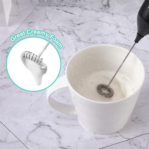 HAUSHOF Handheld Rechargeable Milk Frother - Portable Electric Whisk for Lattes & Cappuccinos
