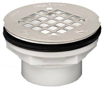 Oatey Shower Drain 2-Inch PVC with Stainless Steel Strainer