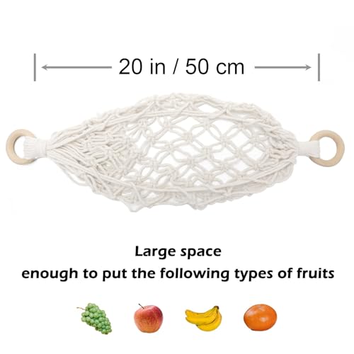 Motarna Hand-Woven Fruit Hammock for Kitchen Storage | 20'' L