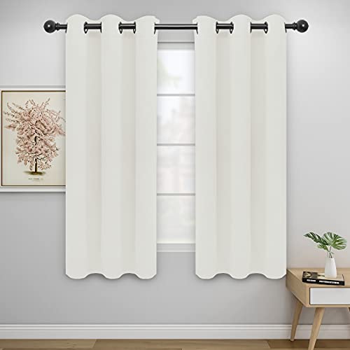 Easy-Going Ivory Thermal Grommet Curtains, 42x63 in, 2 Panels
