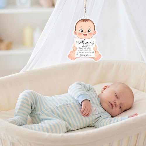 Cute Baby Shaped 'Please Do Not Touch' Sign - Acrylic Safety Reminder for Strollers & Car Seats