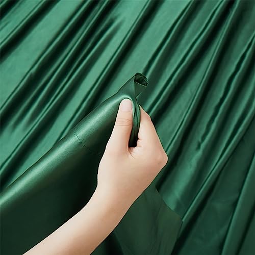 Ersmak Full Satin Flat Sheet - Luxury Ultra Soft Bedding, Emerald Green