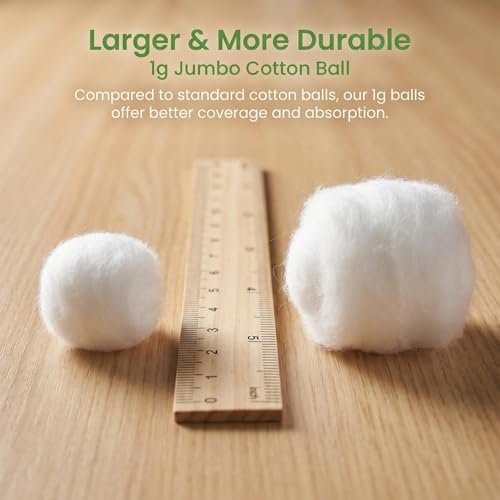 MAQIHAN 120 Count Organic Cotton Balls Bulk - Soft & Absorbent Skincare