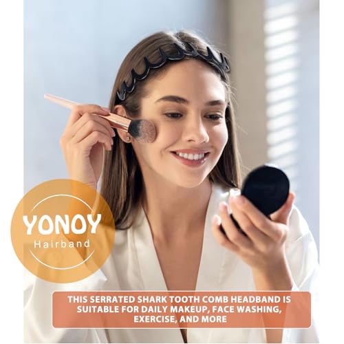 YONOY Zig Zag Shark Tooth Headbands - 6Pcs U Shaped Wavy Hair Bands