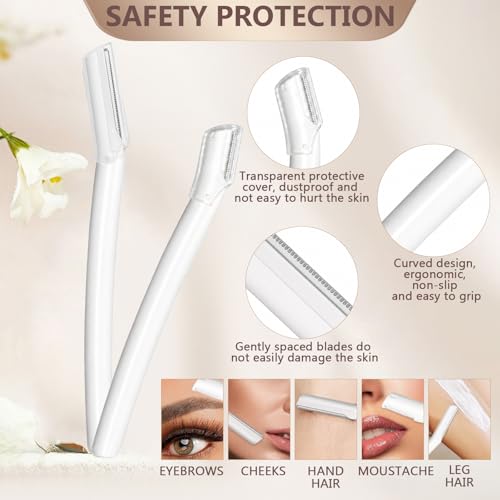 5-in-1 Eyebrow Trimming Kit with Razors, Scissors and Spoolie Brush - Milky White