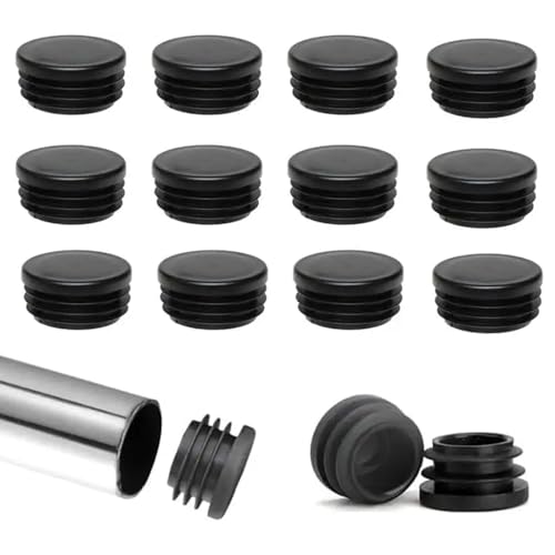 12 Pack 0.75 Inch Black Plastic Hole Plugs for Furniture Protection