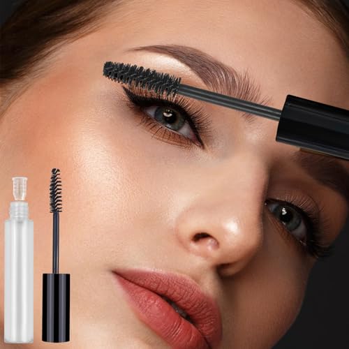 ZNBSIXP 6PCS Empty Mascara, Eyeliner and Lip Gloss Tubes Set, 10ml DIY Cosmetic Containers with Rubber Inserts, Black