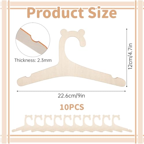 Yuomeaz 10-Piece Wooden Baby Clothes Hangers - 9-Inch Small Closet Organizers