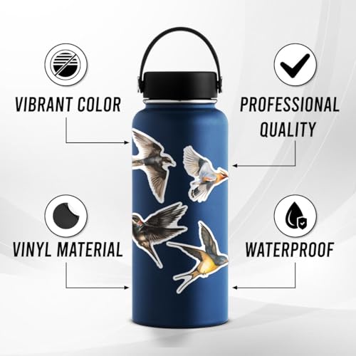50 Pcs Cute Animal Vinyl Stickers for Water Bottles & Laptops