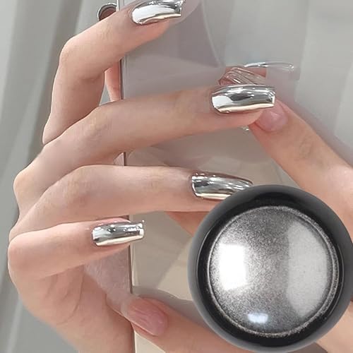 Vonrui Silver Chrome Nail Powder - Metallic Mirror Effect Pigment Dust