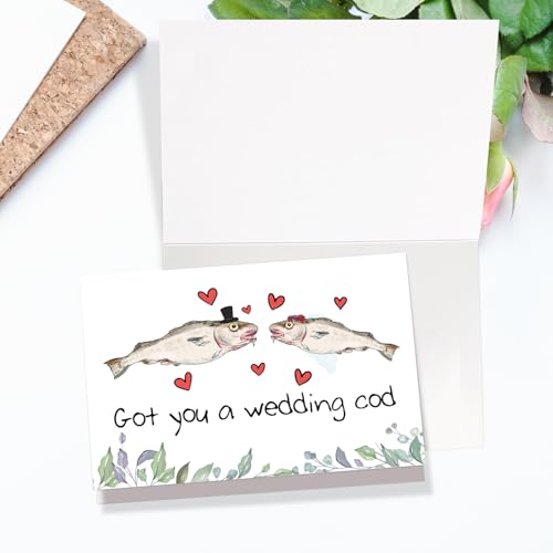 Funny Cod Pun Wedding Card - Newlywed Engagement Gift (#2)