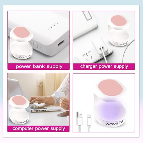 ANYINS 16W Portable Mini UV LED Nail Lamp for Gel Polish & Quick Repairs
