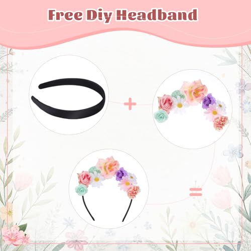 Tiesome 3-Pack Satin Black Headbands for Women 0.8 Inch Wide Non-Slip