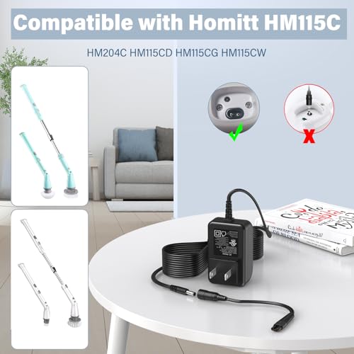 9V Electric Spin Scrubber Charger for Homitt HM115C HM204C HM115C