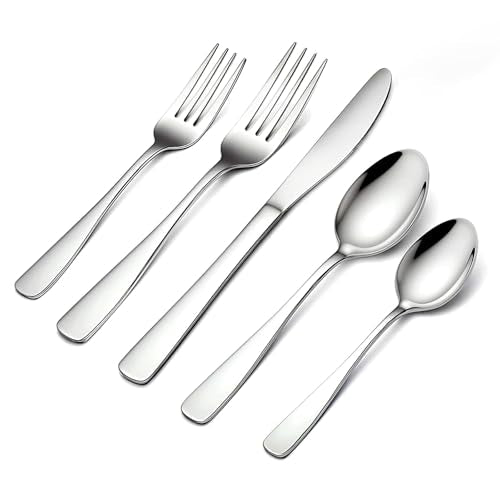 BEWOS 20-Piece Stainless Steel Silverware Set for 4 - Dishwasher Safe