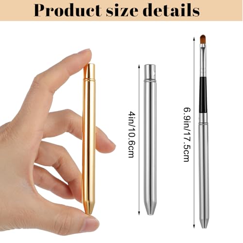 Sorcristy 2 Pcs Retractable Lip Brush with Cap for Travel Lipstick