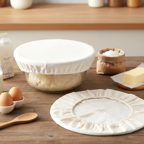 Reusable Cotton Bread Proofing Covers - 3 Pack for Sourdough Fermentation