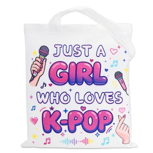 Kpop Canvas Tote Bag - Just a Girl Who Loves Kpop