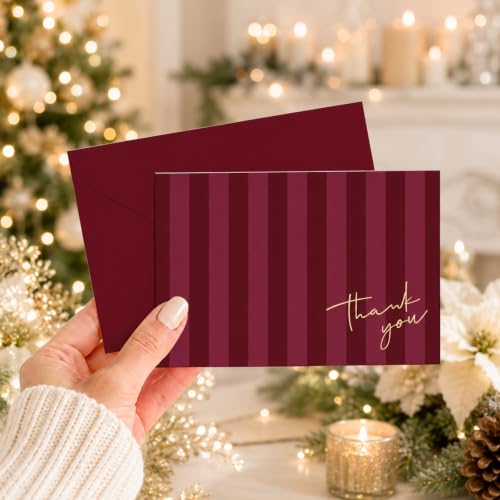 24 Pack Thank You Cards with Envelopes and Stickers for Christmas Holiday