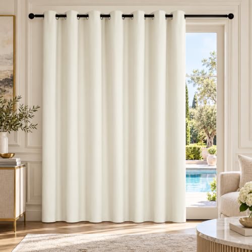 Deconovo Blackout Patio Door Curtains Cream 100x84 Inch - 1 Panel
