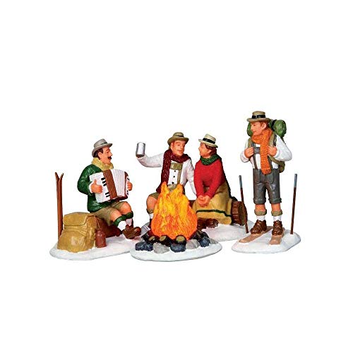 Christmas Alpine Ski Party Set of 4 for Holiday Village Decor