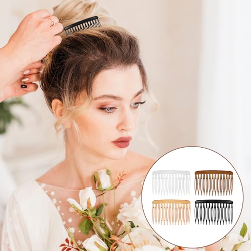 Dopenspi 16-Piece French Hair Side Combs - 14-Teeth Plastic Hair Clips