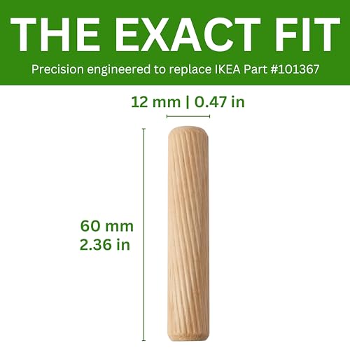 IKEA Replacement Dowel Pins 101367 - Pack of 5 Beech Wood