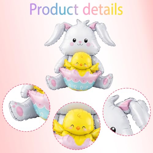 9-Piece Easter Balloon Kit with Bunny Decorations for Parties
