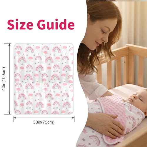 GUNTAIL Soft Baby Blanket - 30x40 Rainbow Dotted Plush Crib Blanket